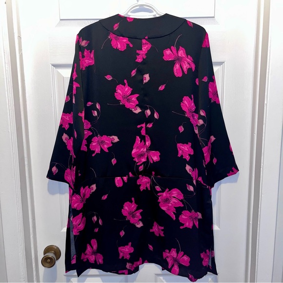 Dynamite Kimono Cardigan Floral Pink Black Large Women - Picture 6 of 6